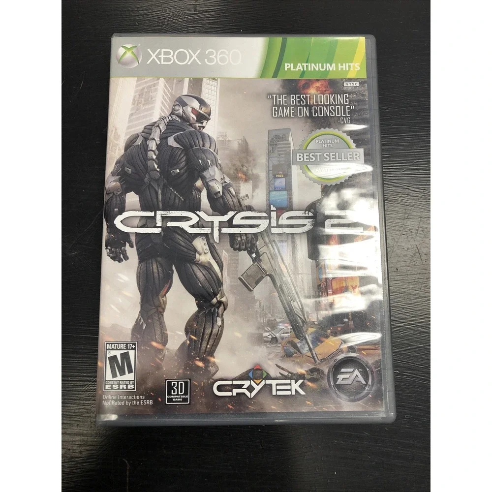Crysis 2 Platinum Hits (Microsoft Xbox 360/One/Series X,‎ 2011)  *read Descrip